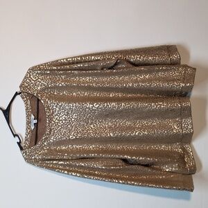 EMILY DANIELS Woman Animal Print Silver Taupe Sweatshirt, Size 3X